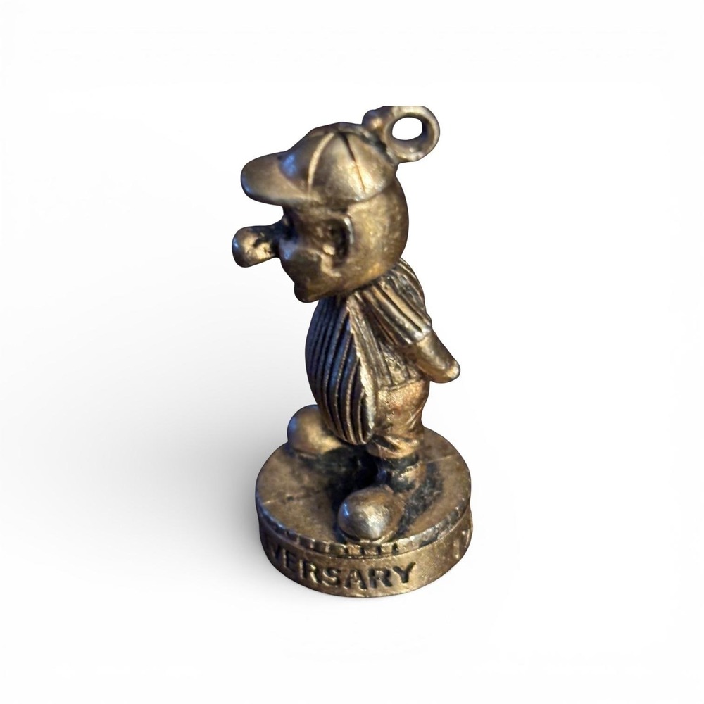 Vintage 1967 Golden Anniversary Metal Woodcarver Figurine Charm 1917–1967 - Picture 2 of 5